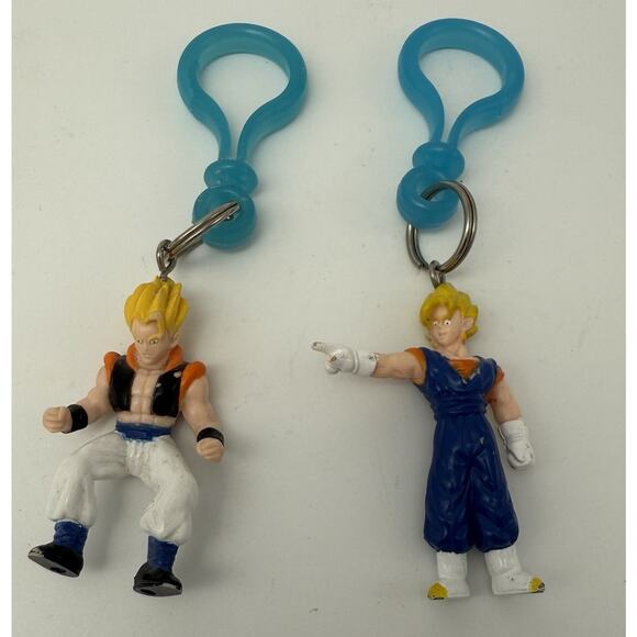 2pc Vintage Super Saiyan Vegito & Gogeta Dragon Ball Z Mini Figure Keychain 2.5" - Picture 1 of 9
